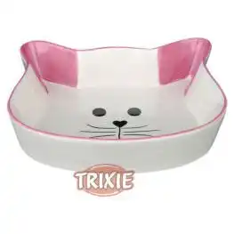 Comedero para gatos de cerámica con cara gato