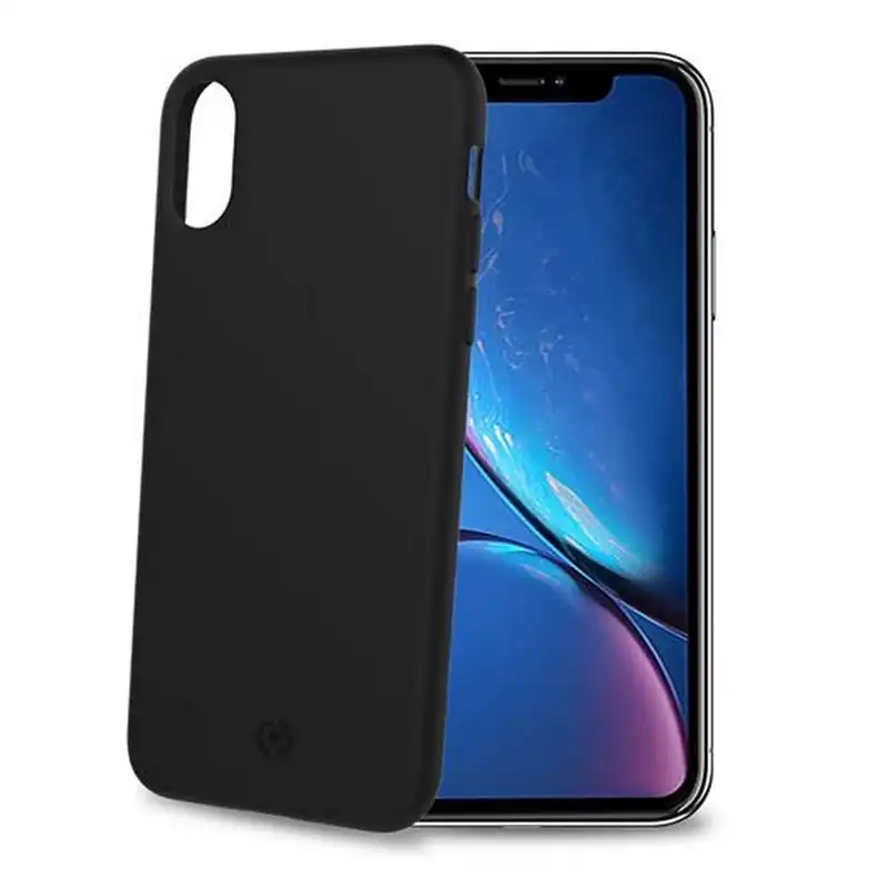 Celly Shock Funda Silicona Negra para iPhone XR