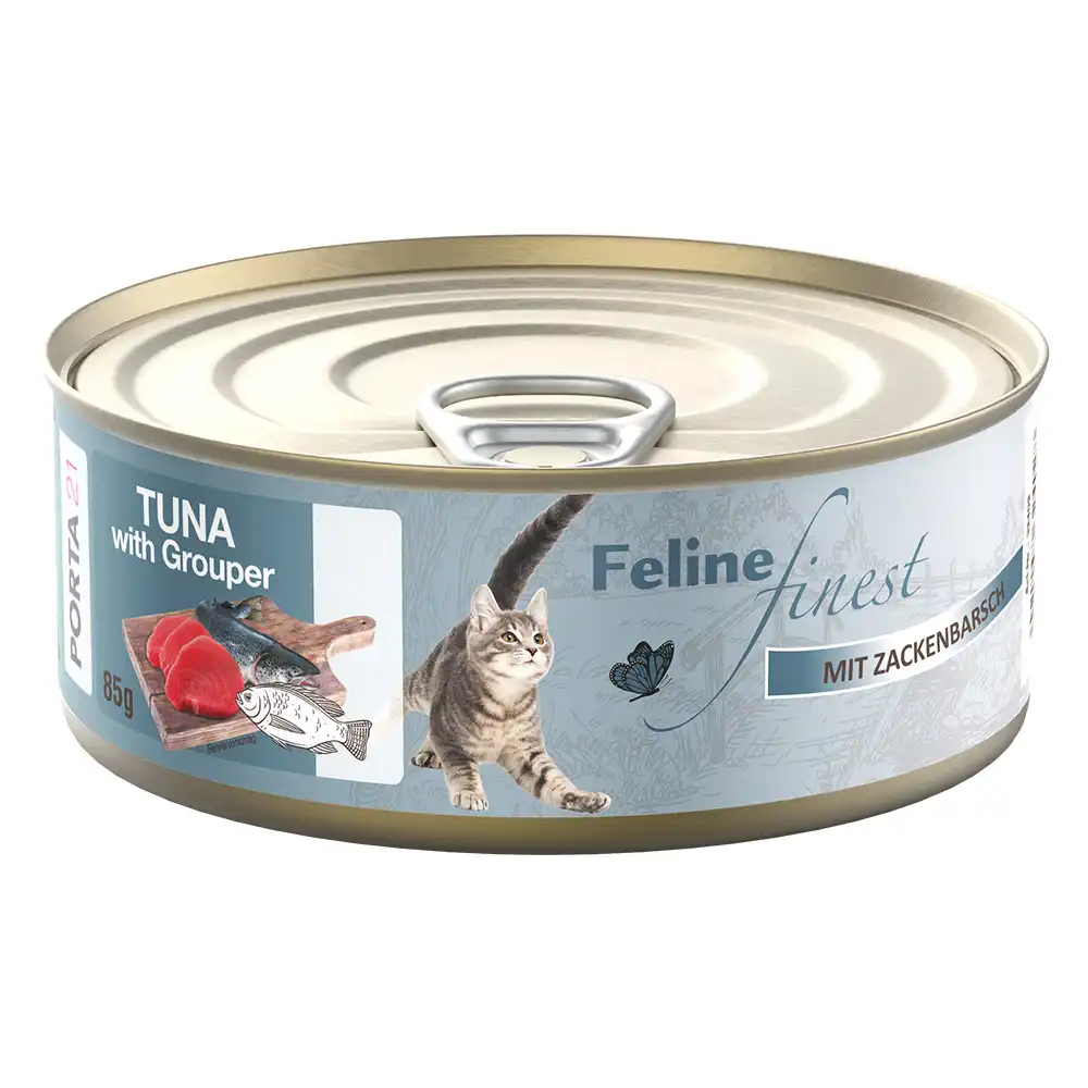Feline Finest 6 x 85 g comida húmeda para gatos - Atún con cherne