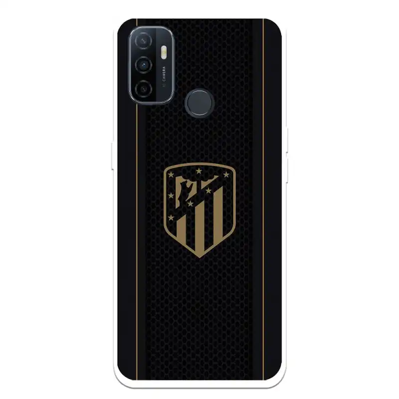 Funda Para Oppo A53 del Atleti Escudo Dorado Fondo Negro Licencia Oficial Atlético de Madrid