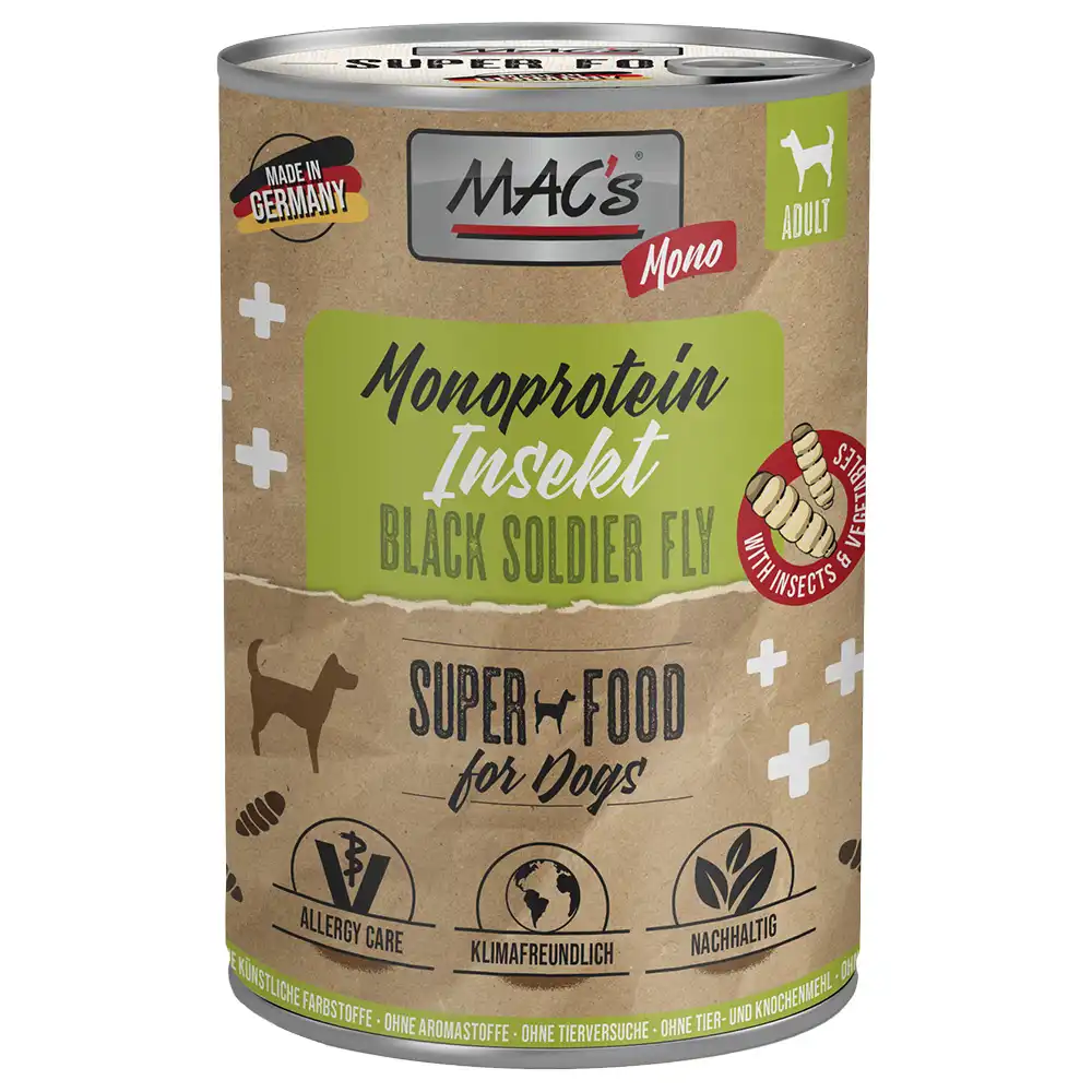 MAC's Mono Insectos comida húmeda para perros 6 x 375 g - Insectos - MACs - Comparador de precios