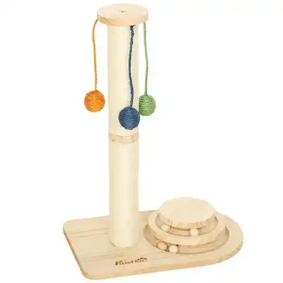 PawHut Rascador para Gato 40x26x56.5 cm Madera Natural - 1 Article - PawHut - Comparador de precios