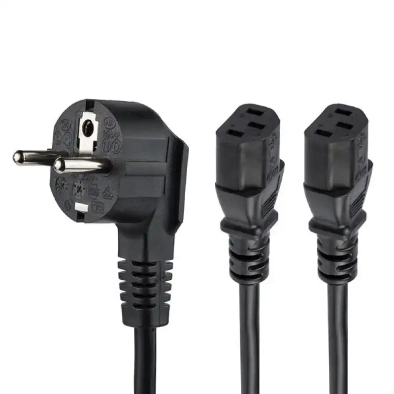 StarTech Cable de Alimentación Schuko CEE7 a 2xC13 2m