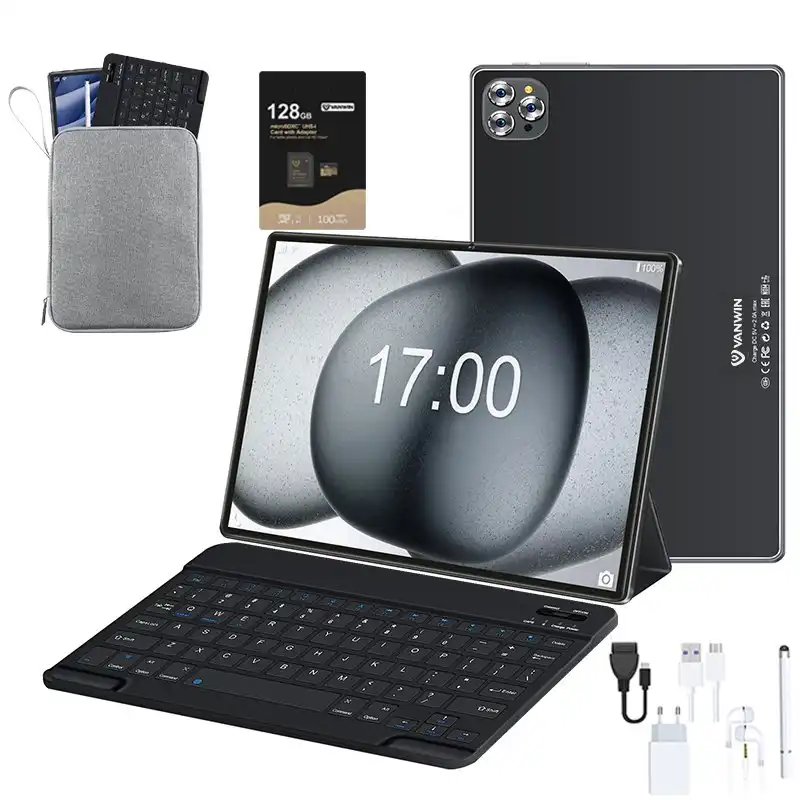 Vanwin V62 LTE 10.1" 4/64GB Negra + Funda con Teclado + Stylus + MicroSD 128GB