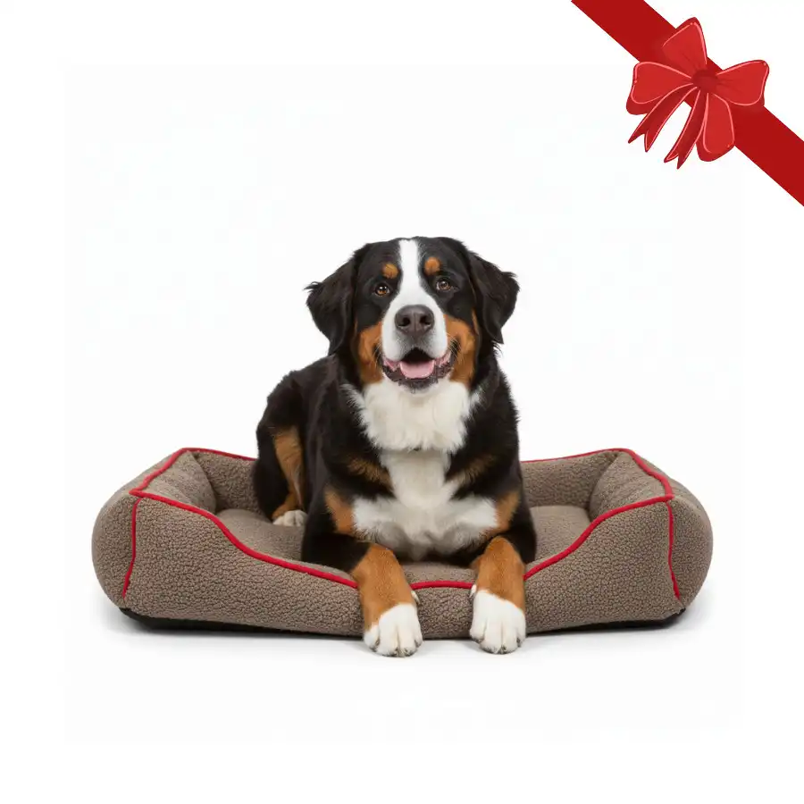 Wonder Christmas Cama Navideña Marrón y Roja para perros - L (70 x 60 x 17) - Wonder Christmas - Comparador de precios