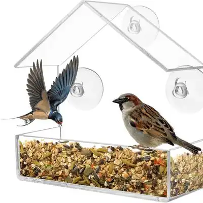 ZooVenture Comedero para pájaros de ventana - Ventosas, transparente - Plástico - 15*6,5*15 cm - Zooventure - Comparador de precios