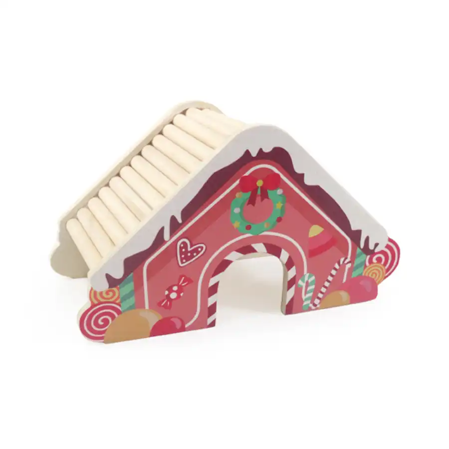 0.12 KG Rosewood Wooden Christmas Gingerbread House Caseta de Madera para roedores - Rosewood - Comparador de precios