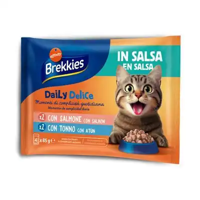Brekkies Daily Delice 4 x 85 g - Salmón y atún en salsa - Affinity Brekkies - Comparador de precios