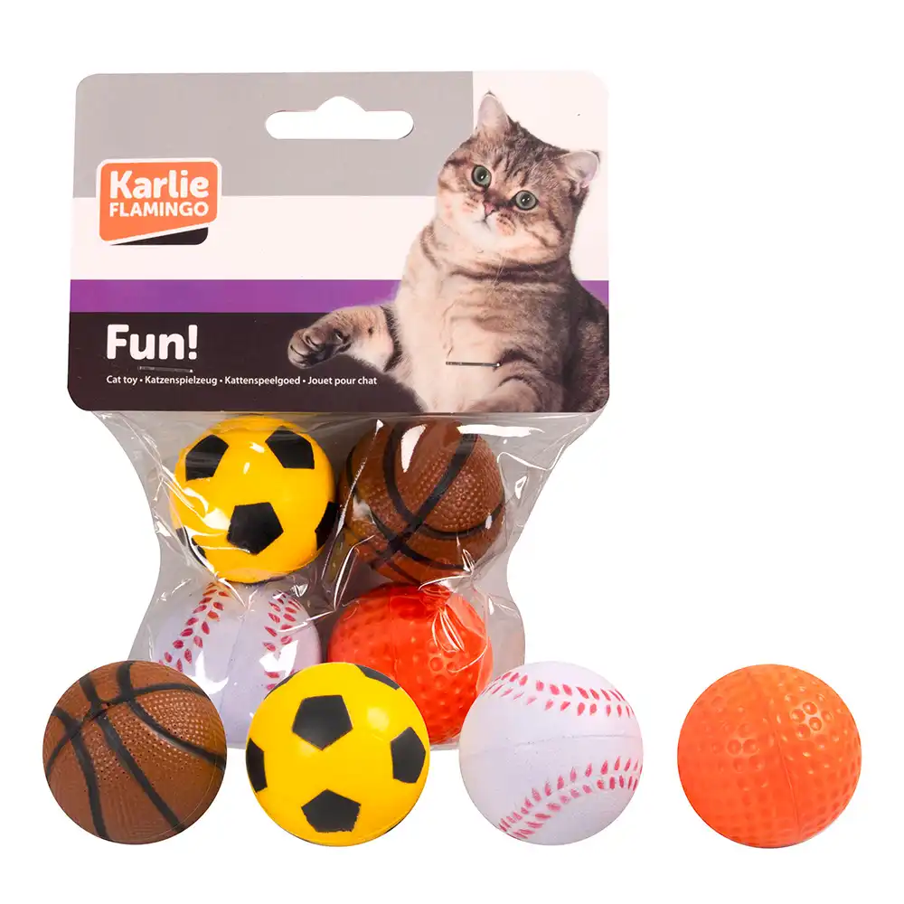 Pelotas Karlie de goma esponjosa para gatos  - 4 unidades - Karlie - Comparador de precios