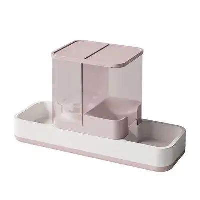 Qinhul Dispensador automático de agua y comida para mascotas - Rosa - Qinhul - Comparador de precios