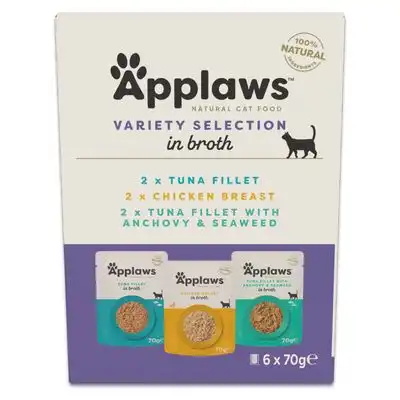 Applaws Pouch en caldo 12 x 70 g - Pack de prueba - Pack mixto: Atún y pollo (3 variedades) - Applaws - Comparador de precios