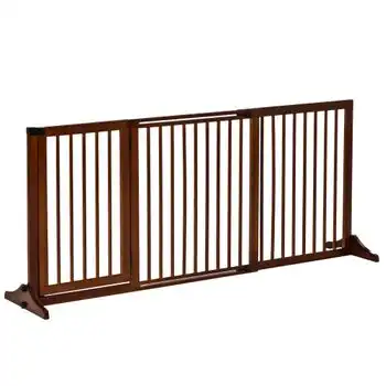 Barrera De Seguridad De Pino 113-166x36x71 Cm-pawhut. Marrón
