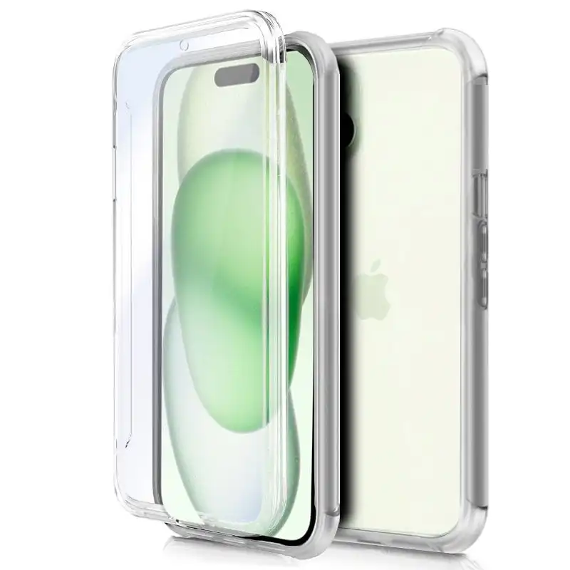 Cool Funda Silicona 3D Transparente Frontal/Trasera para iPhone 15 Plus