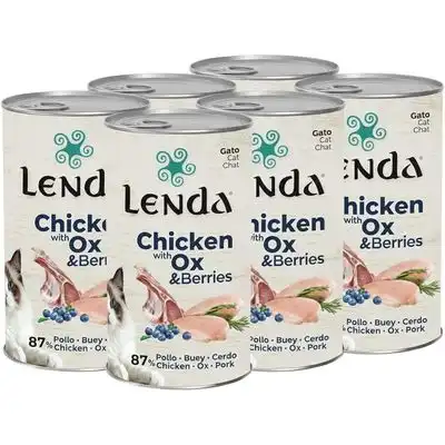 Lenda Paté para Gatos Pollo con Buey y Arándanos - 6 x 400 g - Lenda - Comparador de precios