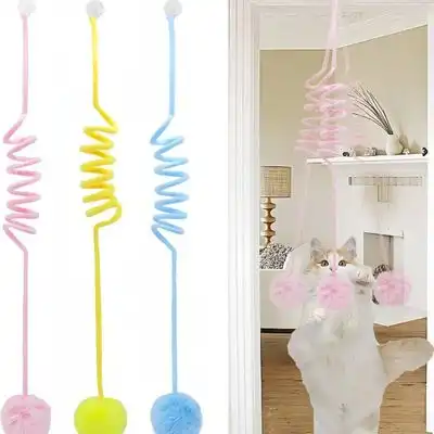MCBOSON Juego de 3 pelotas de peluche colgantes con cascabeles para gatos - 3 piezas - Mcboson - Comparador de precios
