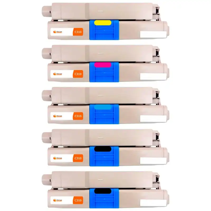 Pccom Essential Tóner Compatible con Oki C310/C510/MC351/MC361 Negro/Cian/Magenta/Amarillo Pack 5
