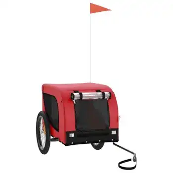 Remolque De Bicicleta Para Perros Hierro Tela Oxford Rojo Negro Vidaxl - VIDAXL - Comparador de precios