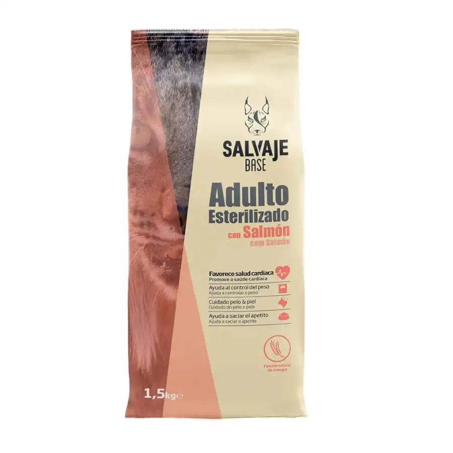 Salvaje Base Adulto Esterilizado Salmón pienso para gatos