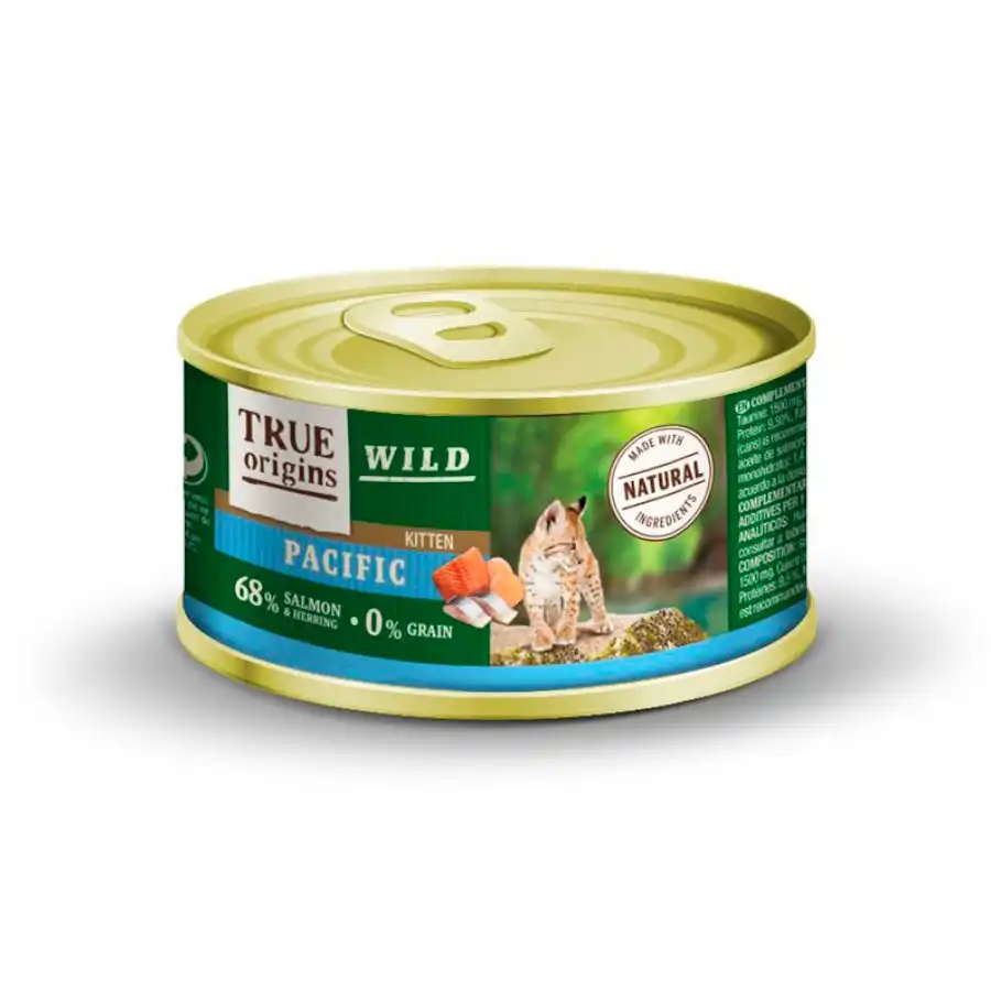 True Origins kitten Wild Pacific Salmón y Arenque Paté lata