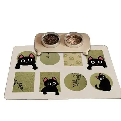 UAMLY Alfombra de alimentación para gatos con dibujos animados - 1 pieza - Uamly - Comparador de precios