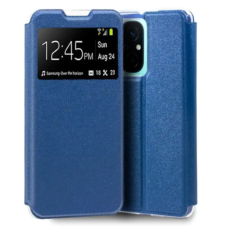 Cool Funda Flip Cover Liso Azul para Xiaomi Redmi 12C