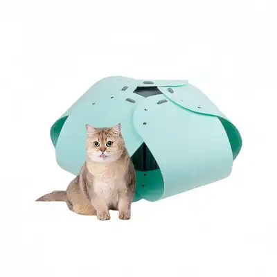 FurryFusion Nido semicerrado para gatos de tul, 70x70x28cm - azul claro - Furry Fusion - Comparador de precios