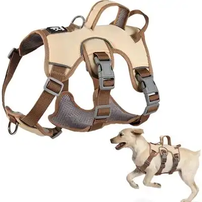 HausPets Arnés reflectante antitirones perros, beige + anilla pectoral - Beige + Anillo de pecho (L) - HausPets - Comparador de precios
