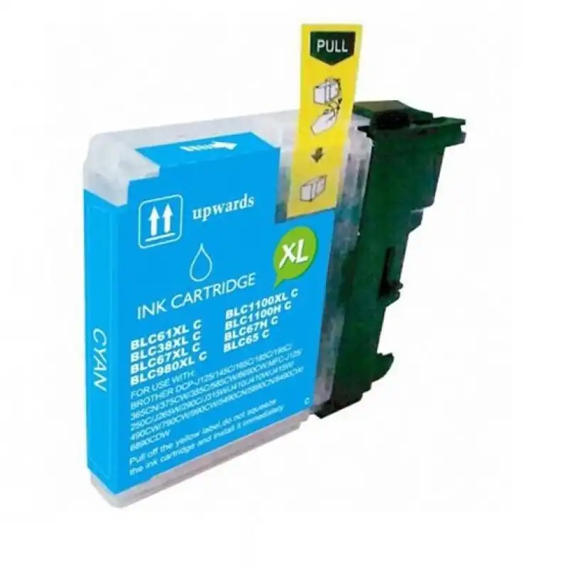 Inkpro Cartucho de Tinta Compatible con Brother LC980XL/1100XL Cian