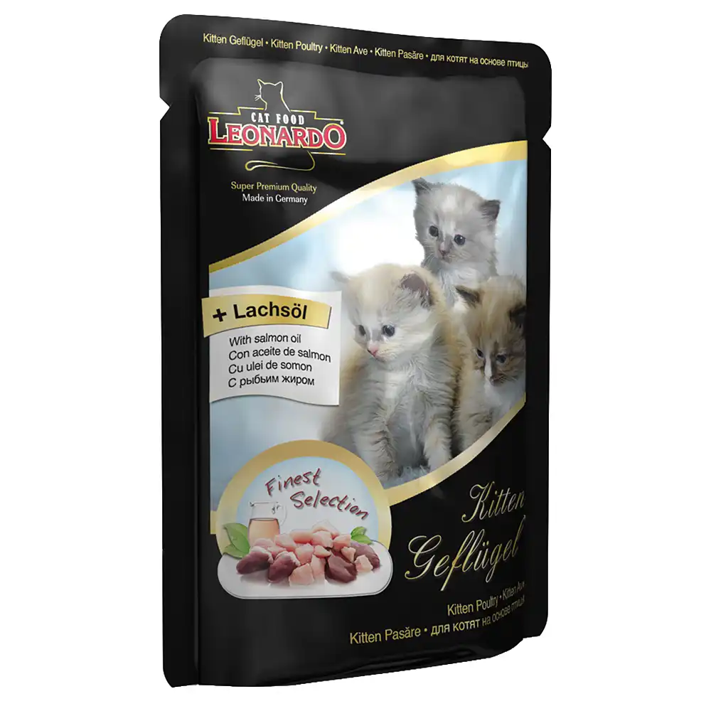 Leonardo Finest Selection 16 x 85 g - Kitten: puro pollo