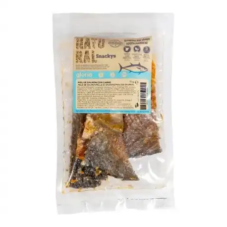 Natural Snackys Snack para Perros y Gatos Piel de Salmón con Carne, 1 x 70 gr - Snackys - Comparador de precios