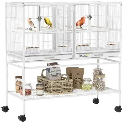 PawHut Jaula para Pájaro 95x45.5x102 cm Blanco - 1 Article - PawHut - Comparador de precios