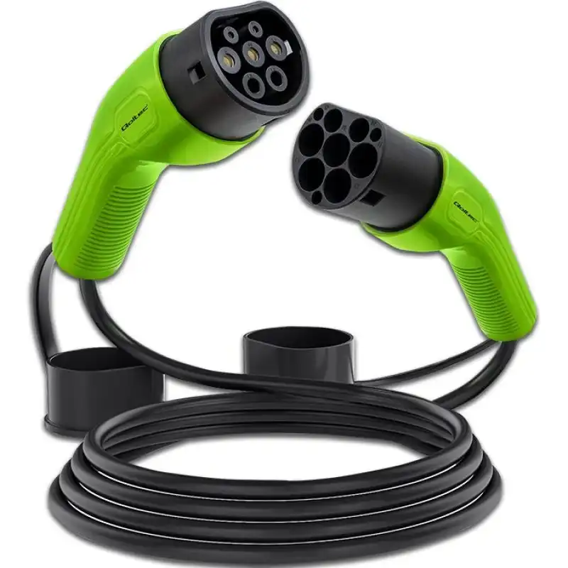 Qoltec 52474 Ev Cable de Carga Tipo 2 para Coche Eléctrico 400V 22KW 32A 5m