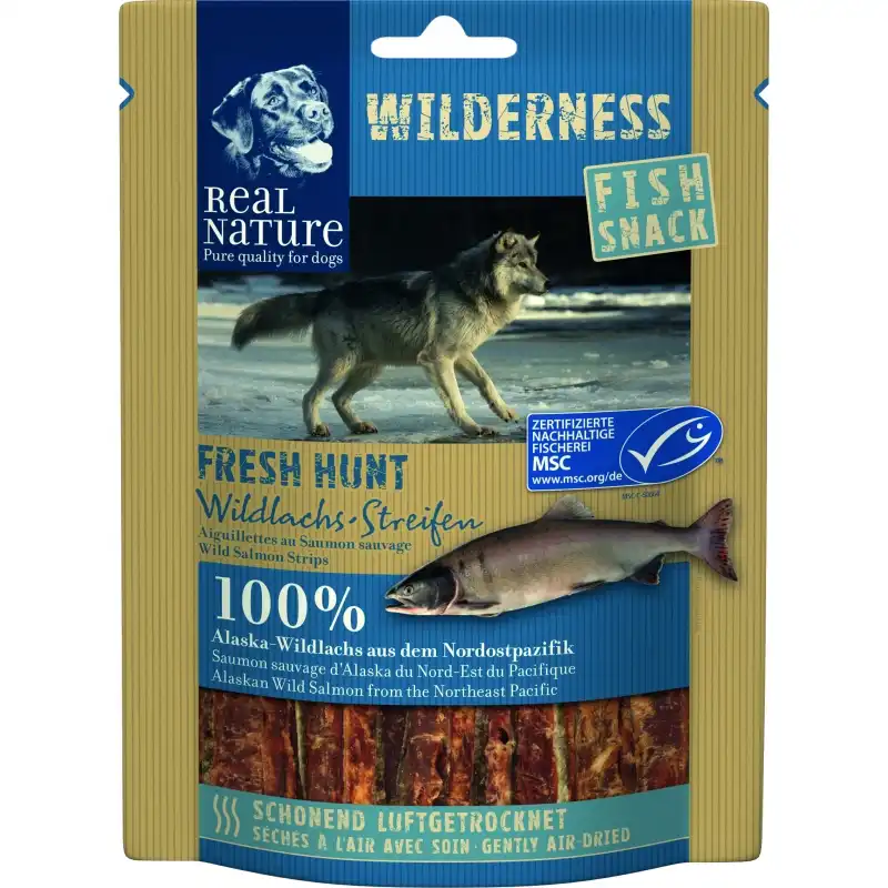 Snack Real Nature Wilderness Tiras de Salmón Para Perros, Peso 6x70 Gr - Real Nature - Comparador de precios