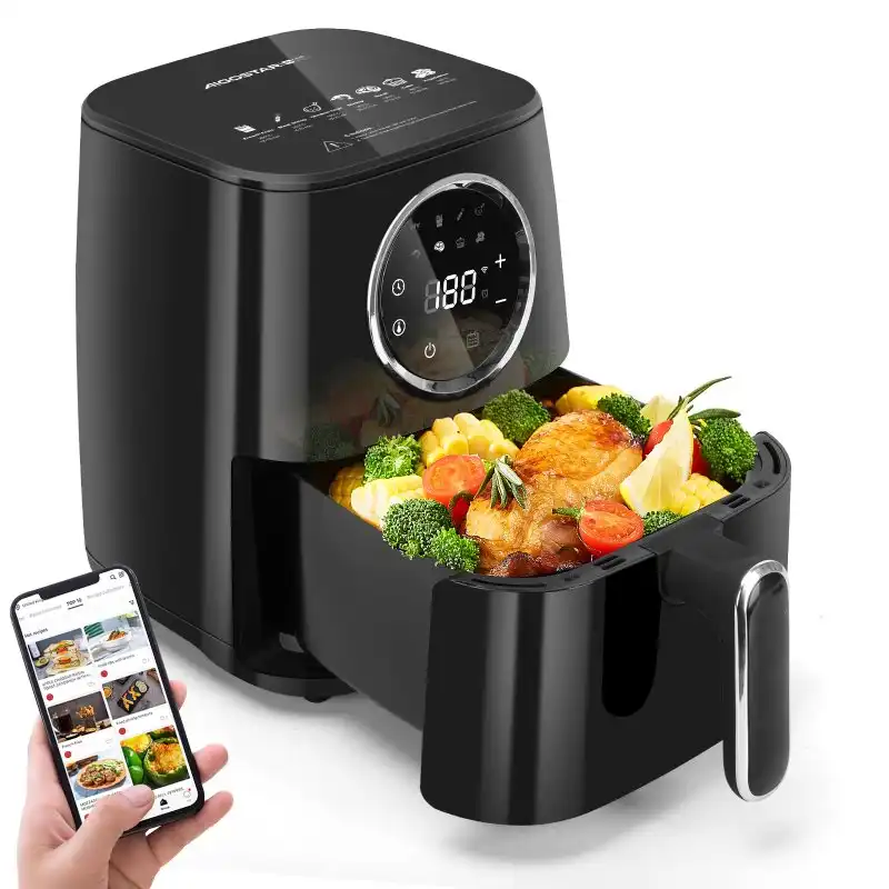 Aigostar Freidora de Aire Inteligente sin Aceite 4.5L 1400W Negra