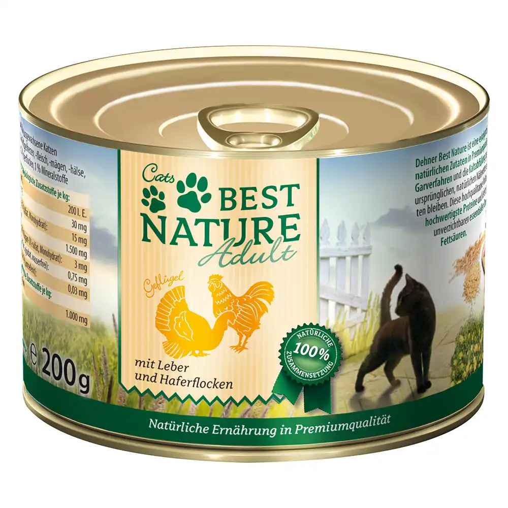 Best Nature Adult 6 x 200 g comida húmeda para gatos - Ave e hígado