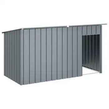 Caseta Perros Con Tejado Acero Galvanizado Gris 196x91x110 Cm Vidaxl - VIDAXL - Comparador de precios