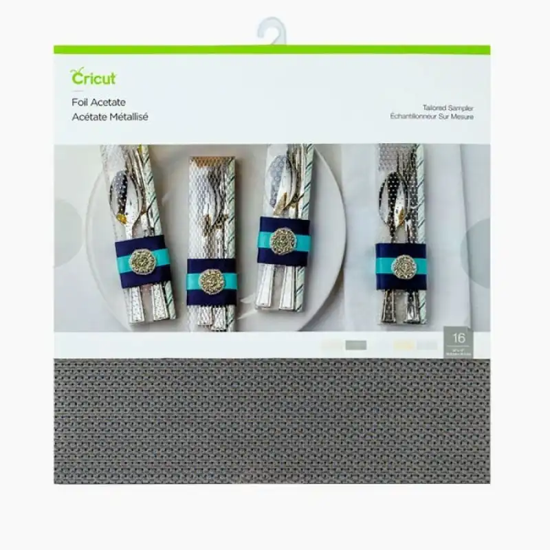Cricut Pack de 16 Acetatos Metalizados 30.5 cm x 30.5 cm Muestrario Tailored