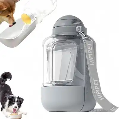 FurryFusion Botella de agua a prueba de fugas para perros y gatos - Gris - Furry Fusion - Comparador de precios