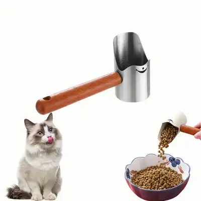 FurryFusion Cuchara medidora de acero inoxidable para comida de gato - Gris - Furry Fusion - Comparador de precios