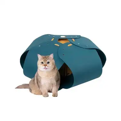 FurryFusion Nido semicerrado para gatos de tul, 70x70x28cm - Azul oscuro - Furry Fusion - Comparador de precios