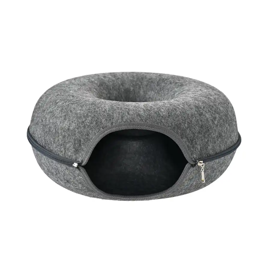 Leeby Cama Túnel Fieltro Gris para gatos - Leeby - Comparador de precios