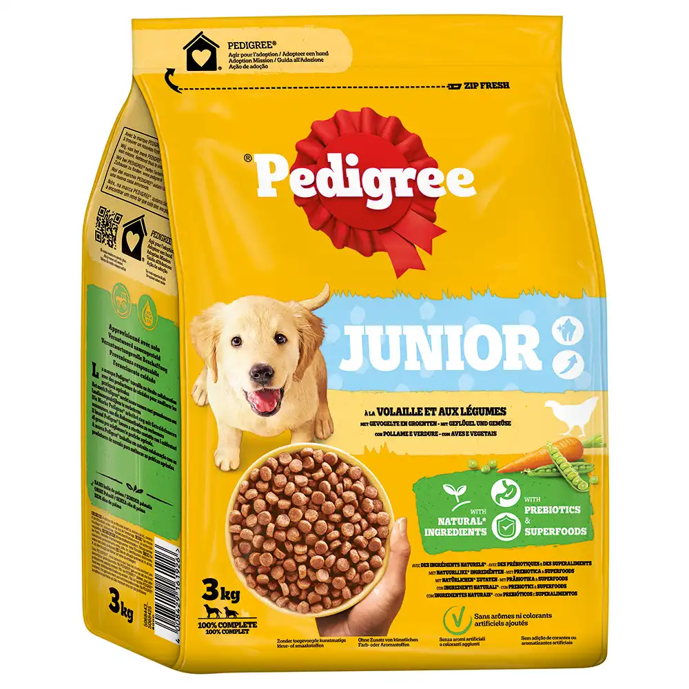 Pedigree Junior con carne de aves y verduras - 3 kg