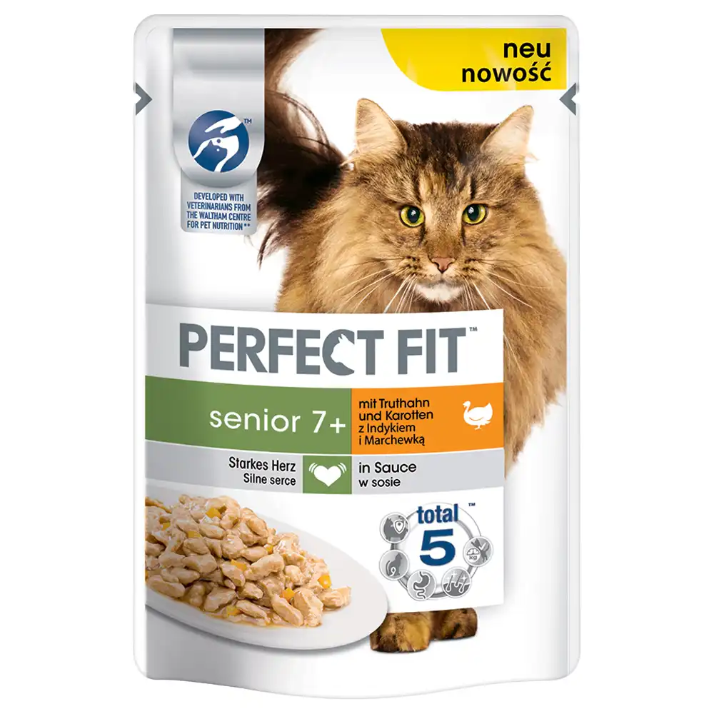 Perfect Fit Senior en bolsitas para gatos - Pavo y zanahorias - 12 x 85 g - Perfect Fit - Comparador de precios