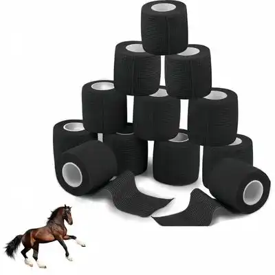 ZooVenture Venda cohesiva, 12 rollos de 5 cm x 4,5 m, para todos animales - Negro - Zooventure - Comparador de precios
