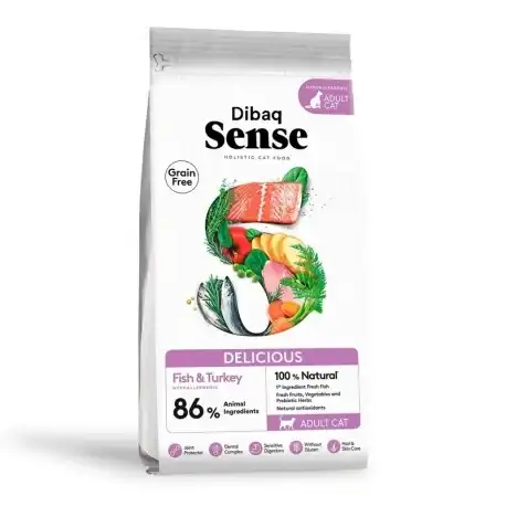 1.5 KG 1.5 kg Dibaq Sense Delicius Grain Free Adult Pescado y Pavo pienso para gatos - Dibaq - Comparador de precios