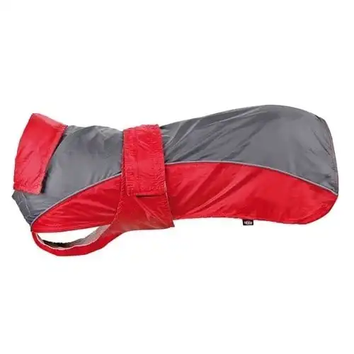 Impermeable para perros Lorient rojo y gris 35 cm