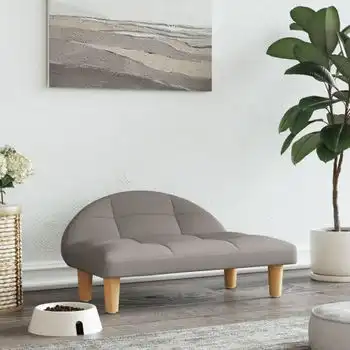 Cama Para Perros De Tela Gris Taupe 70x52x30 Cm