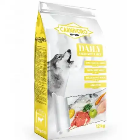 Carnivoro Daily Beef Rice Pienso para Perros con Ternera y Arroz Integral, 12 Kg - CARNIVORO - Comparador de precios