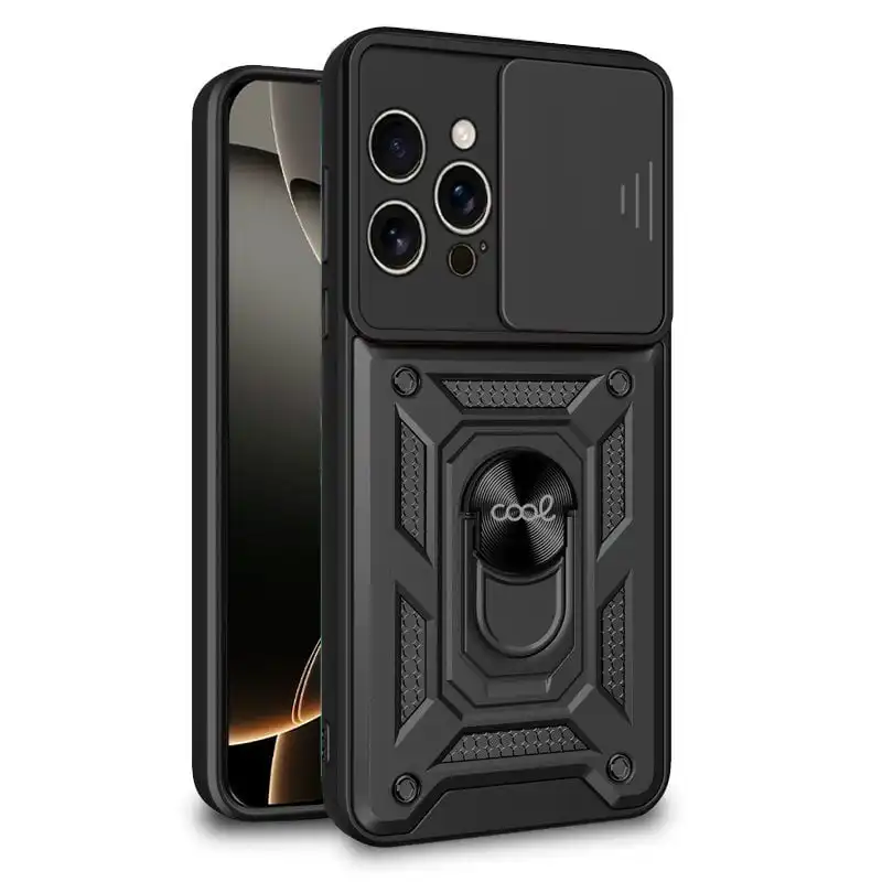 Cool Funda Hard Ring Negra para iPhone 16 Pro