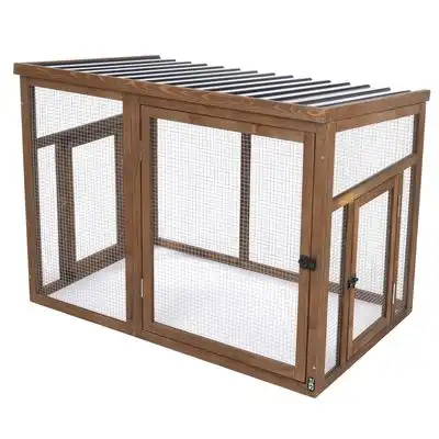 Gallinero de madera TIAKI Ranch (opcionalmente extensible) - Recinto adosado: 116 x 78 x 89,8 cm (L x An x Al) - TIAKI - Comparador de precios